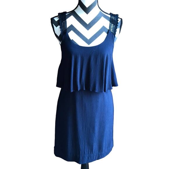 Maeve Anthropologie Navy Blue Tisana Mini Dress Size 2 - Picture 1 of 9